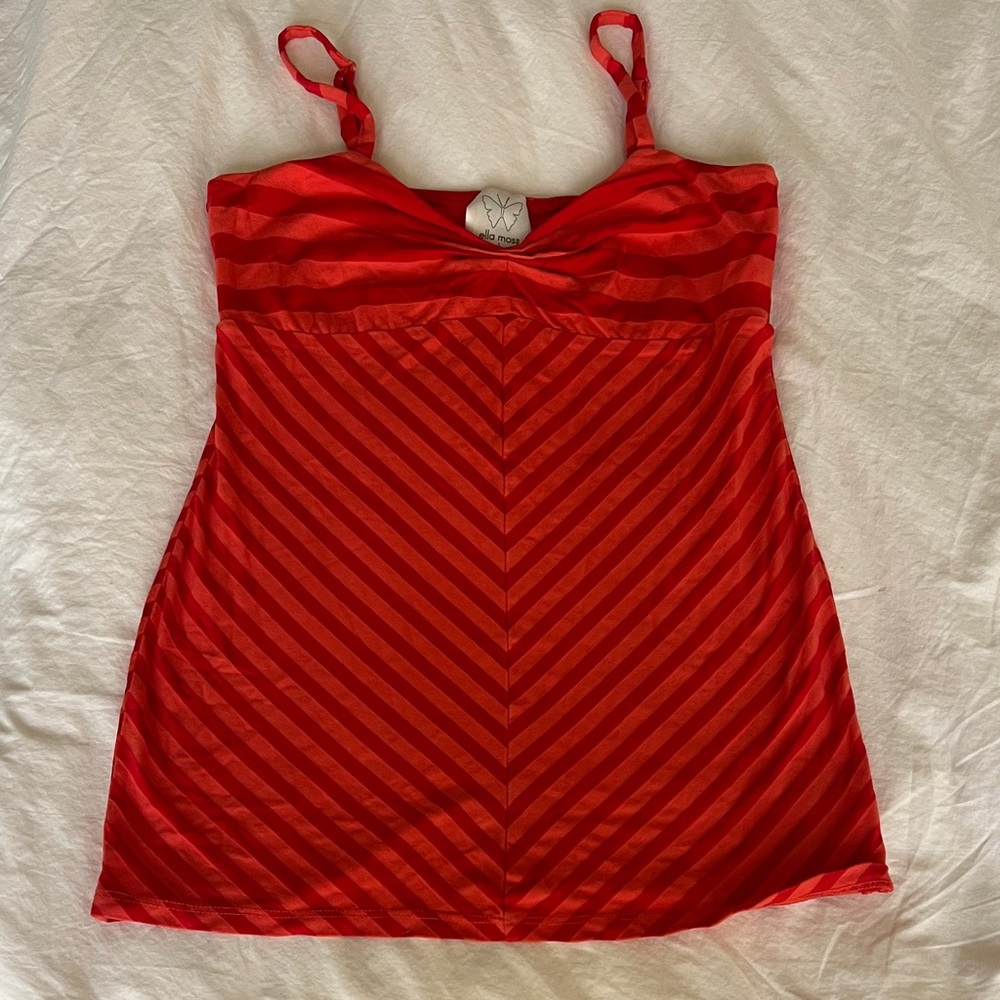 Ella Moss Red Striped Soft Cami Tank